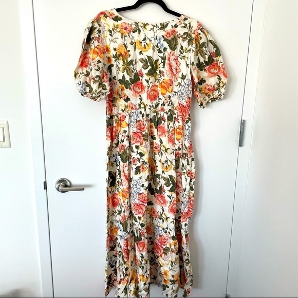 Faithfull the Brand Il Riso Midi linen Dress Teatro Floral NWT - Picture 5 of 10